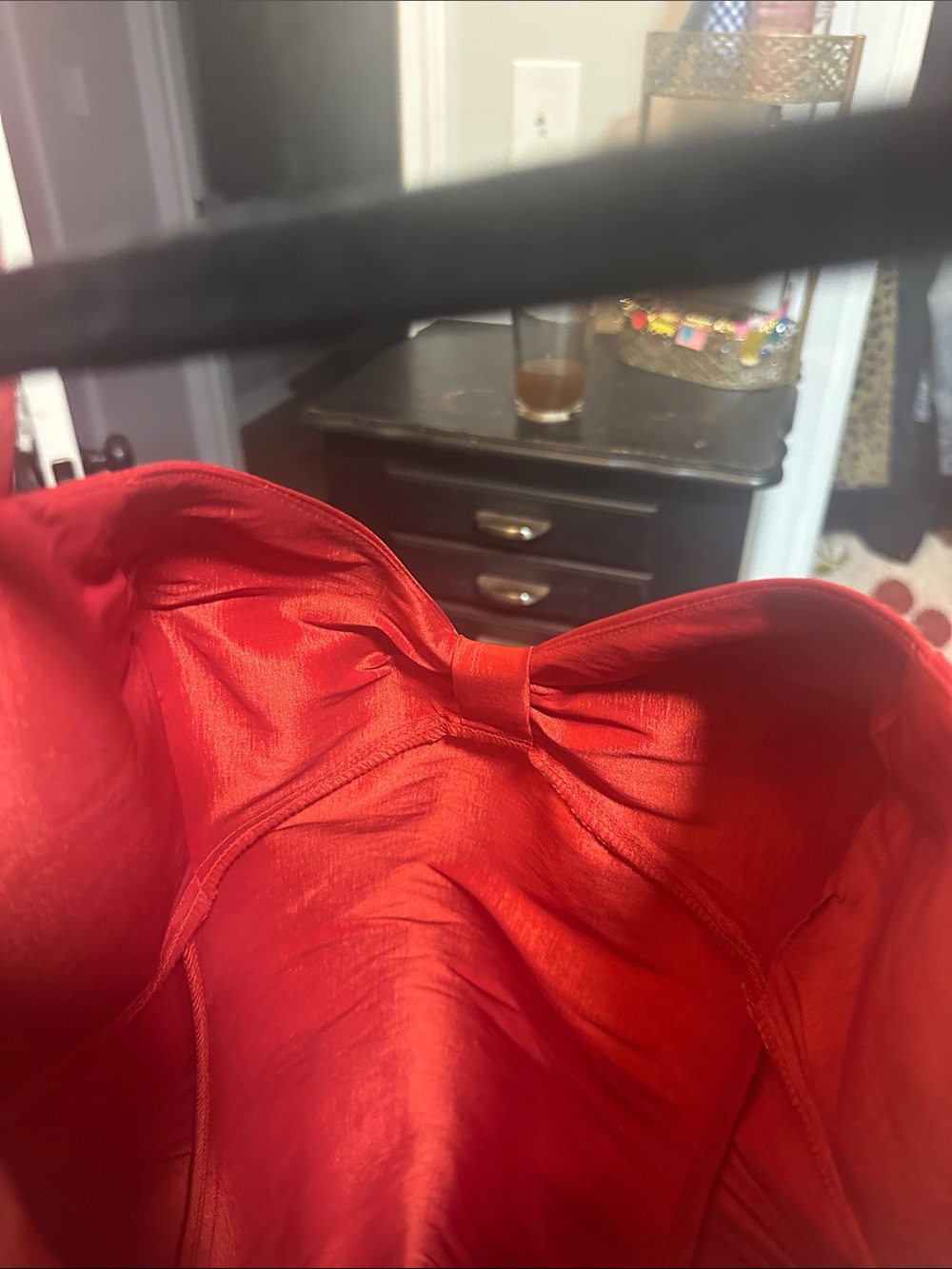 True Romance Alabama Worley Red Halter Satin Cocktail Wedding Dress - Picture 10 of 11